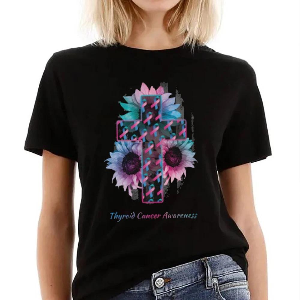 Thyroid Cancer Awareness Tshirt Thyroid Cancer Hope Faith Christian Tee S