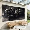 Spooky Halloween Garage Door Banner Durable Polyester Creepy Forest and Screaming Skull Design Perfect for Parties Outdoor Decor
