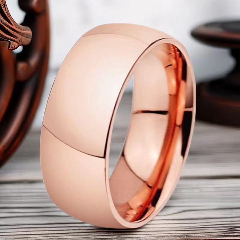 High-End Light Luxury Stainless Steel Ring for Women - Non-Fading, French Design with Titanium Finish.