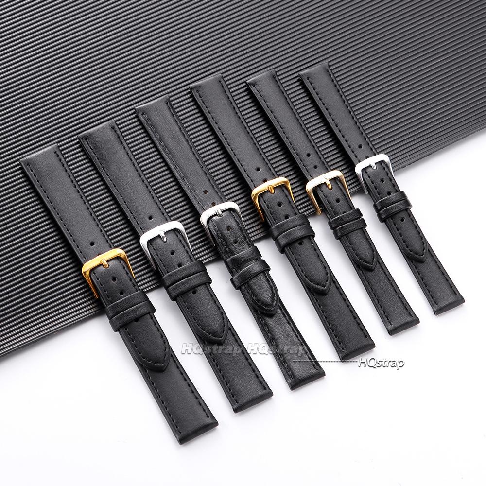 Ultra-thin PU Leather Watchband Soft Watch Belt Wristwatches Band 8mm 10mm 12mm 14mm 16mm 18mm 20mm 22mm 24mm Brown Black Strap