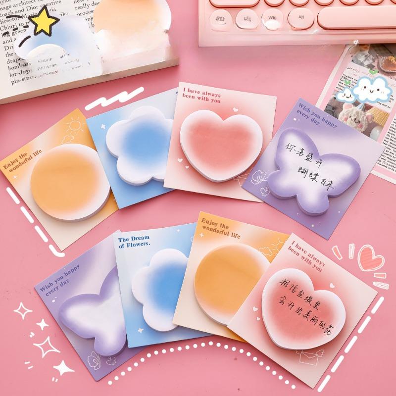 30/50sheets Light Color Transparent Pearlescent BOPP Sticky Notes Notebook Reading Highlights Label Writable Sticker To Do List Tab
