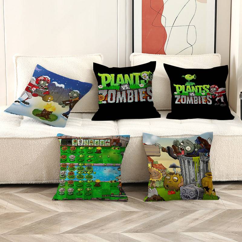 Classic Game PPlants Vs ZZombies Cushion Cover Polyester Sofa Cushions Decorative Throw Pillows Home Decoration Pillowcover