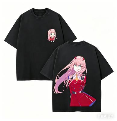 DARLING In the FRANXX Zero Two Anime Fans Washed TShirt AllSeason HighQuality Personalized Clothing Plus Size Unisex Tshirt