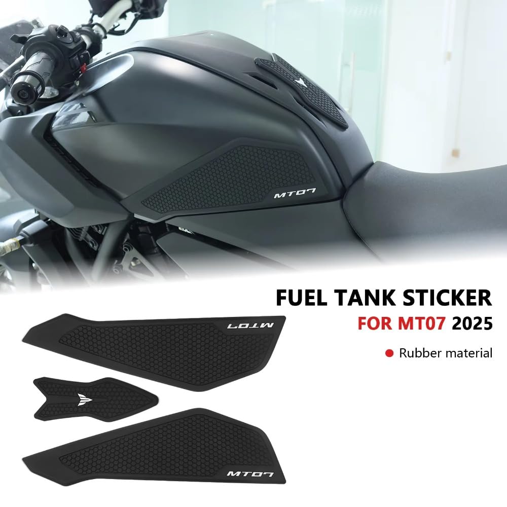 For MT07 MT-07 2025 Motorcycle Tank Pad, Tank Traction Pad, Anti-Slip Side Tank Sticker, Accessory [Parallel Import]
