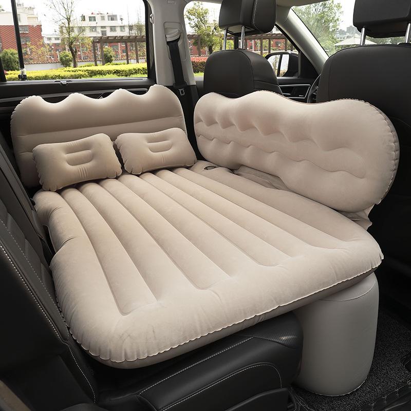 PVC Flocking Inflatable Car Mattress - Universal Travel Bed for Rear Seat