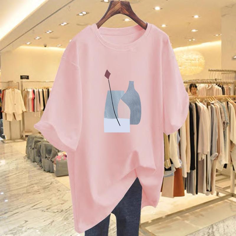 Women's Round Neck Short Sleeve T-Shirt - 2025 Slimming, Versatile, Middle-Aged Style for Spring/Summer