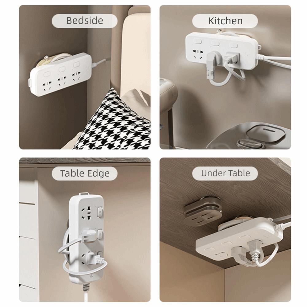 Suction Cup 2 in 1 Power Strip Fixer Sliding Design Outlet Fixing Rack Cable Management  Kitchen