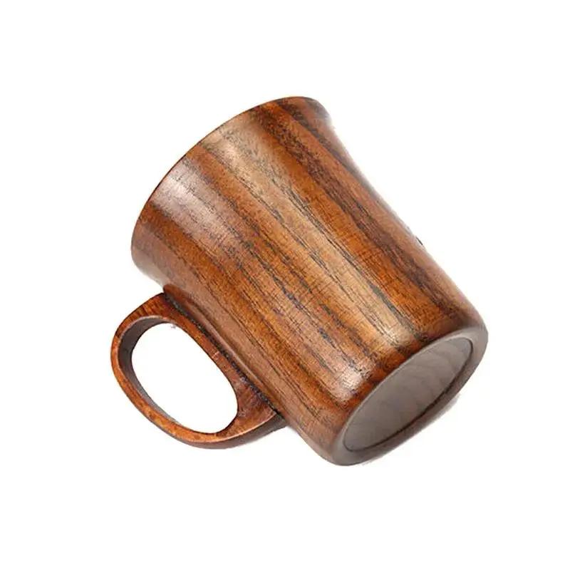 400ML New Simple Jujube Wood Cup Home Restaurant Office With Handle Mug High-end Handmade Coffee Cup Tea Cups Gift Drinkware