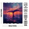 1pc Sunset Whale Tail Bathtub Curtain - Ethereal Ocean Art with Majestic Marine Mammal, Radiant Pink Orange Purple Sky