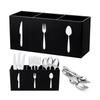 Cross-border Dropshipping Silverware Dispenser: 3-Compartment Black & White Holder for Knives, Forks, and Spoons