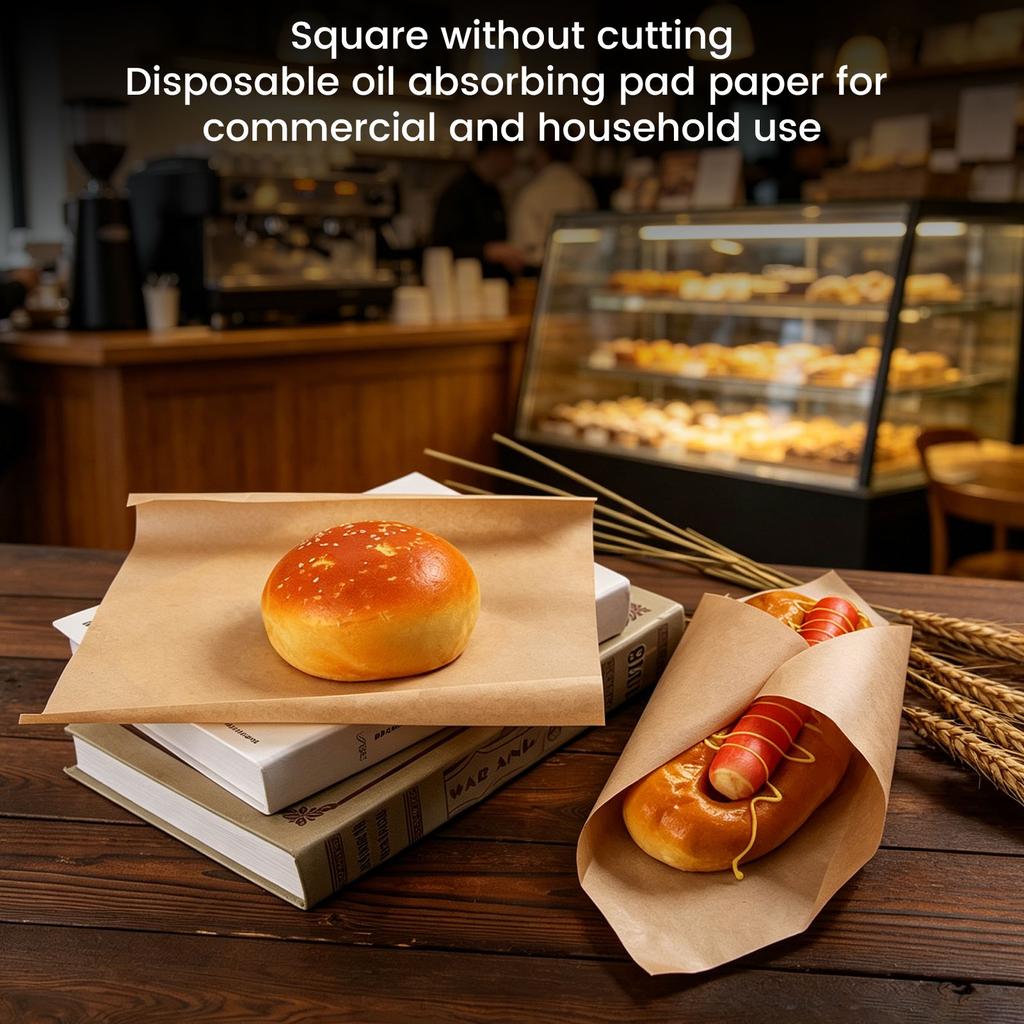 Square Food Grade Parchment for Baking, Grilling and Wrapping - Non-Stick Greaseproof Sheets