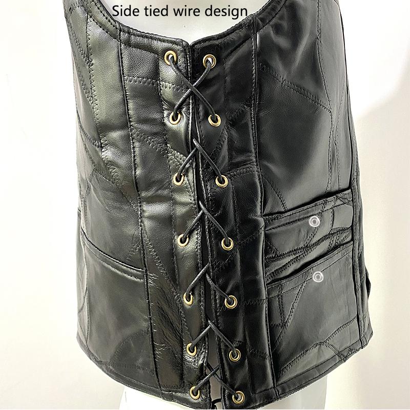 Trendy Men's And Denim Horse Oversized Embroidered Vest With Sleeveless Personalized Casual Camisole Braiding the thread Braiding the thread 06-1