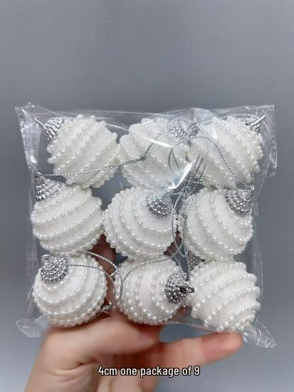 6cm White Christmas Ball Ornaments for Holiday Decoration and Window Display