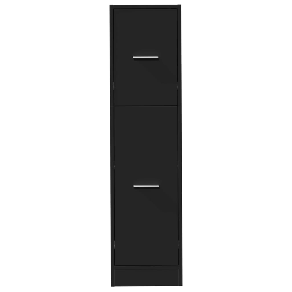 Apothecary Cabinet Black 30 X 41 X 118 Cm Particleboard