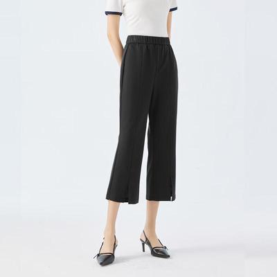FivePlus Women's Summer High-Waist Cropped Straight-Leg Suit Trousers