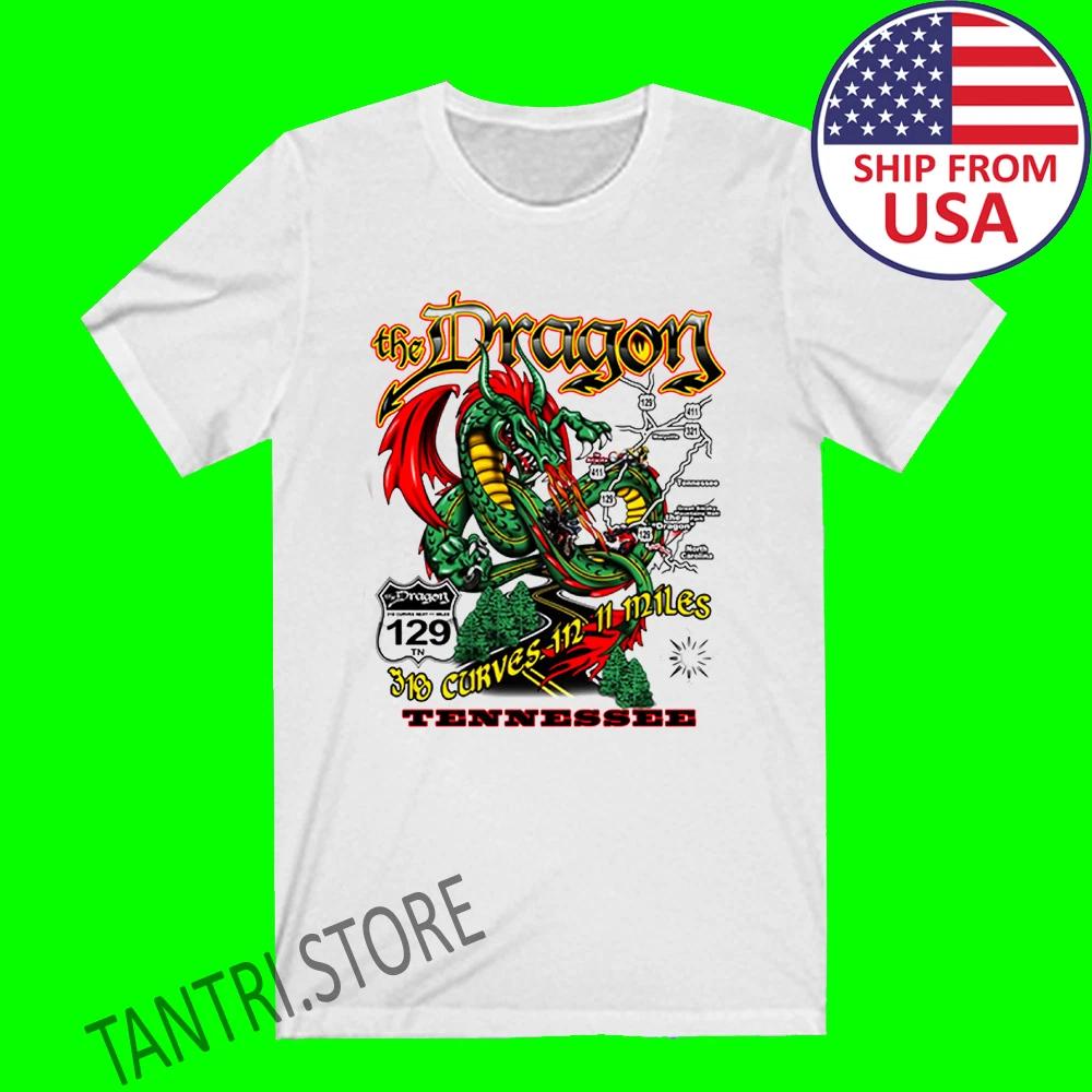 Tail Of The Dragon Motorcycle Men s White Size S to 3XL S