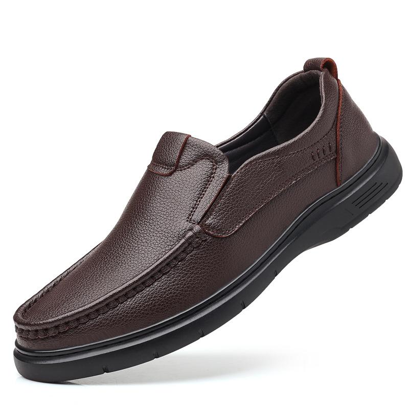 Fashion New Genuine Leather Handmade Shoes Casual Shoes for Men Flat Platform Walking Shoe Outdoor Footwear Loafers Breathable Sneakers