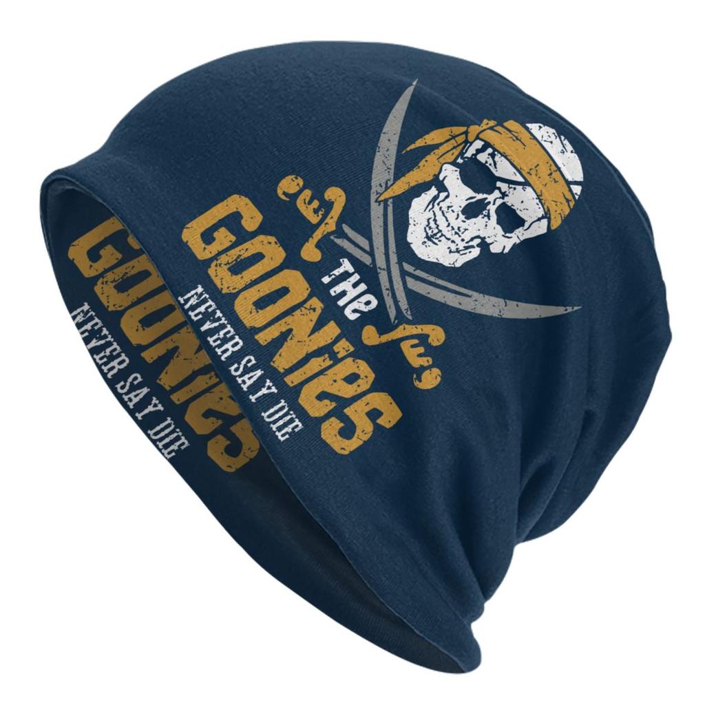 Goonies Never Say Die Skullies Beanies Caps For Unisex Women Unisex Street Winter Warm Knitting Hat Adult Pirate Skull Bonnet Hats