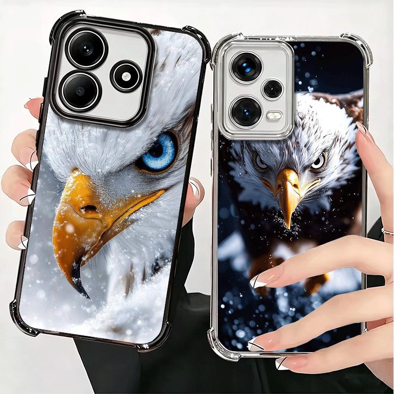 Bald Eagle Cool Plating Phone Case For Xiaomi Redmi Note 14 15 Pro Plus 13 12 11 11S 11T 10 9S 9 5G Anti-Fall Airabag Cover