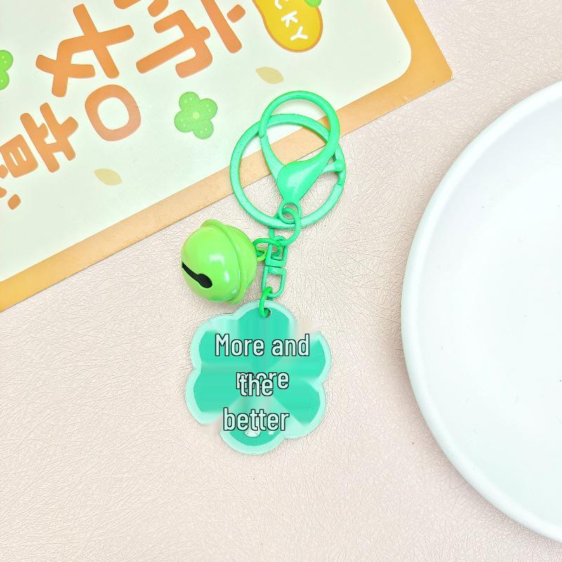 Motivational Acrylic Keychain with Bell Charm - Cute DIY Bag Accessory & Gift