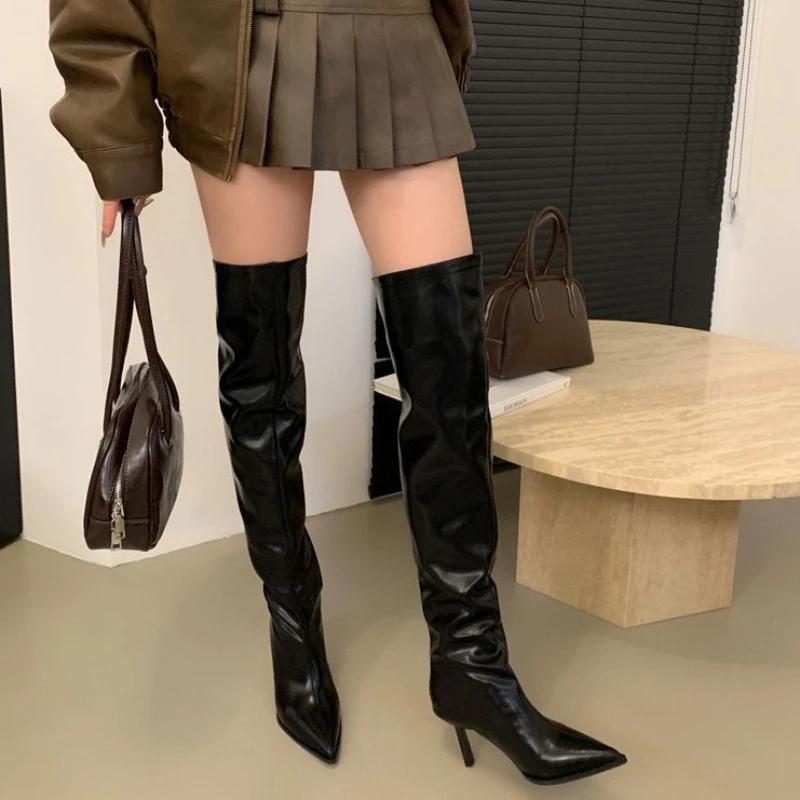 Fashion Sexy Pointed Stilettos Shoes for Women 2024 Street Fashion Zebra Print Design Women's High Boots Trendy Versatile Party Shoes