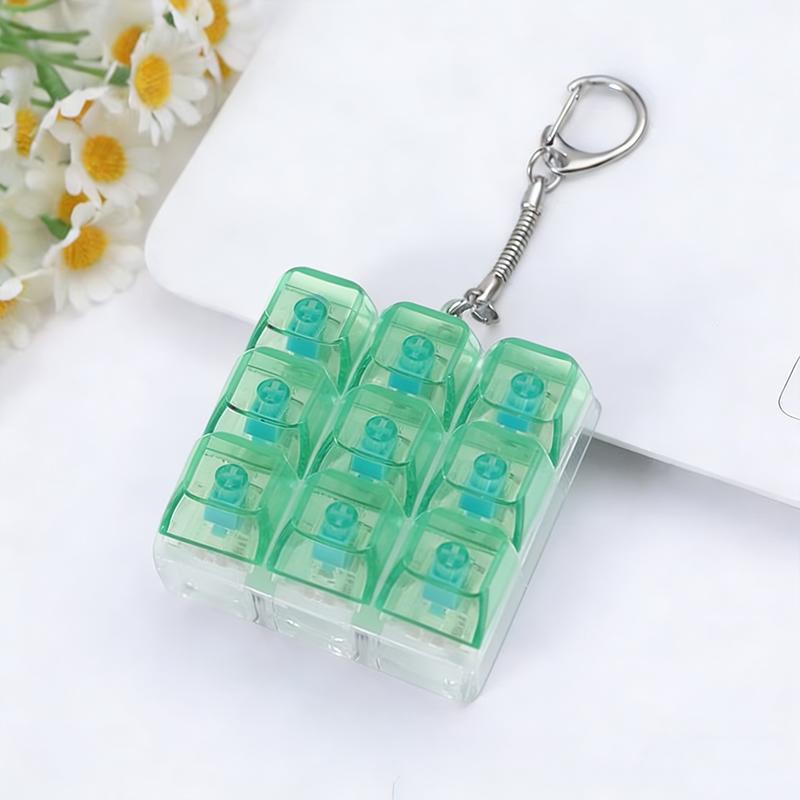 Hot 9 Keys Mechanical Keyboard Axis Tester Finger Keyboards Key Toy Stress Relief Fidget Button Toys Keycap Keychain Gift