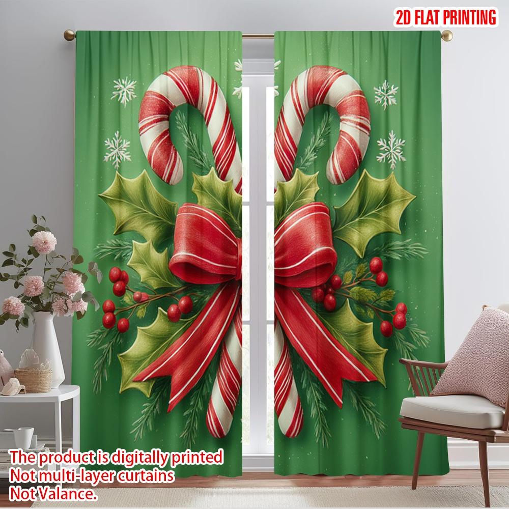 

2pcs,2D plane printing Creative Curtains Red Bow Versatile Polyester Fabric (without rod) Versatile All for Living Room & 52.50×116.00 CM 2pcs