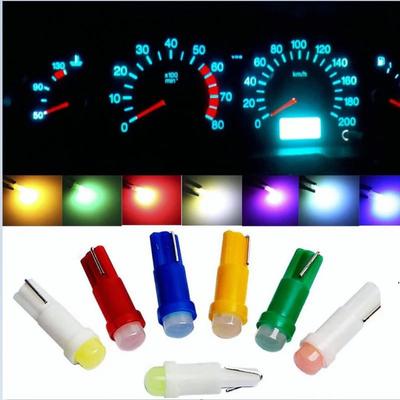 10 SZTUK/PARTIA W1.2W Gniazdo T5 LED 12V Samochód Auto Bok Klin Deska rozdzielcza Wskaźnik Instrument Lampa Żarówka Lód Niebieski Czerwony Zielony Żółty