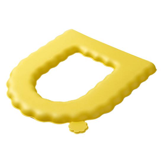 

Toilet Seat Soft Wavy Lace Design with Cloud Handle Waterproof EVA Foam Cushioning Comfortable Fit Toilet Seat Mat жёлтый