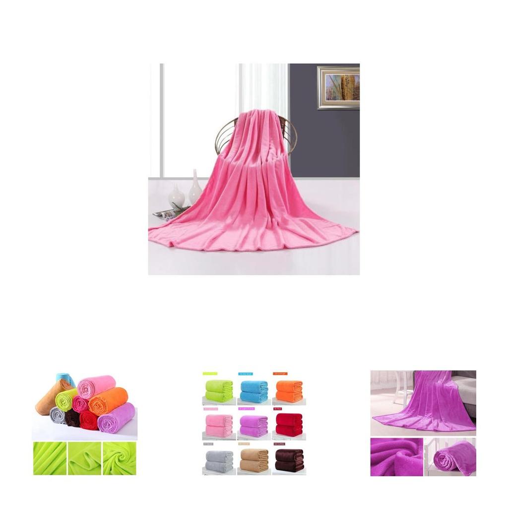 Soft Super Warm Solid Warm Micro Plush Fleece Blanket Throw Rug Sofa 1pc Bedding