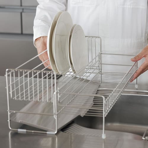 Dinos Dish Drainer Rack, Sink Accessories, Kojima Magic Extendable Slim Dish Drainer for Tidying Up Your Kitchen