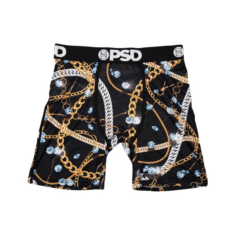 PSD Boxer Briefs Estampados Cómodos de Secado Rápido para Hombre de Línea Larga de Tiro Medio