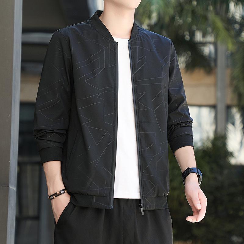 New Jacket Men's Thin Stand-up Collar Jacket Youth Jacket Zipper Jacket Business Jacket Top Jacket