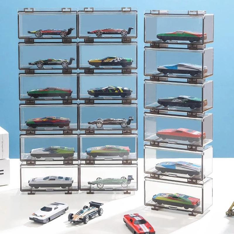 Car Toys Transparent Dustproof Carro Model Collection Display Combinable Shell Acrylic Storage Box For Boys Gift