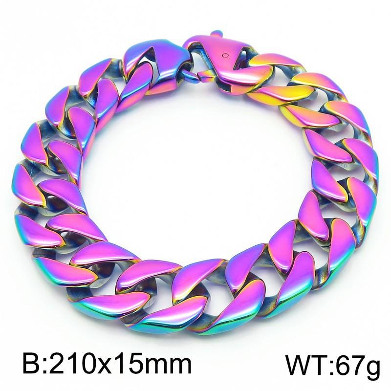 Гуандунские ювелирные изделия из титановой стали, браслет из титановой стали, креативный простой мужской браслет кубинского плетения 20cm разноцветный