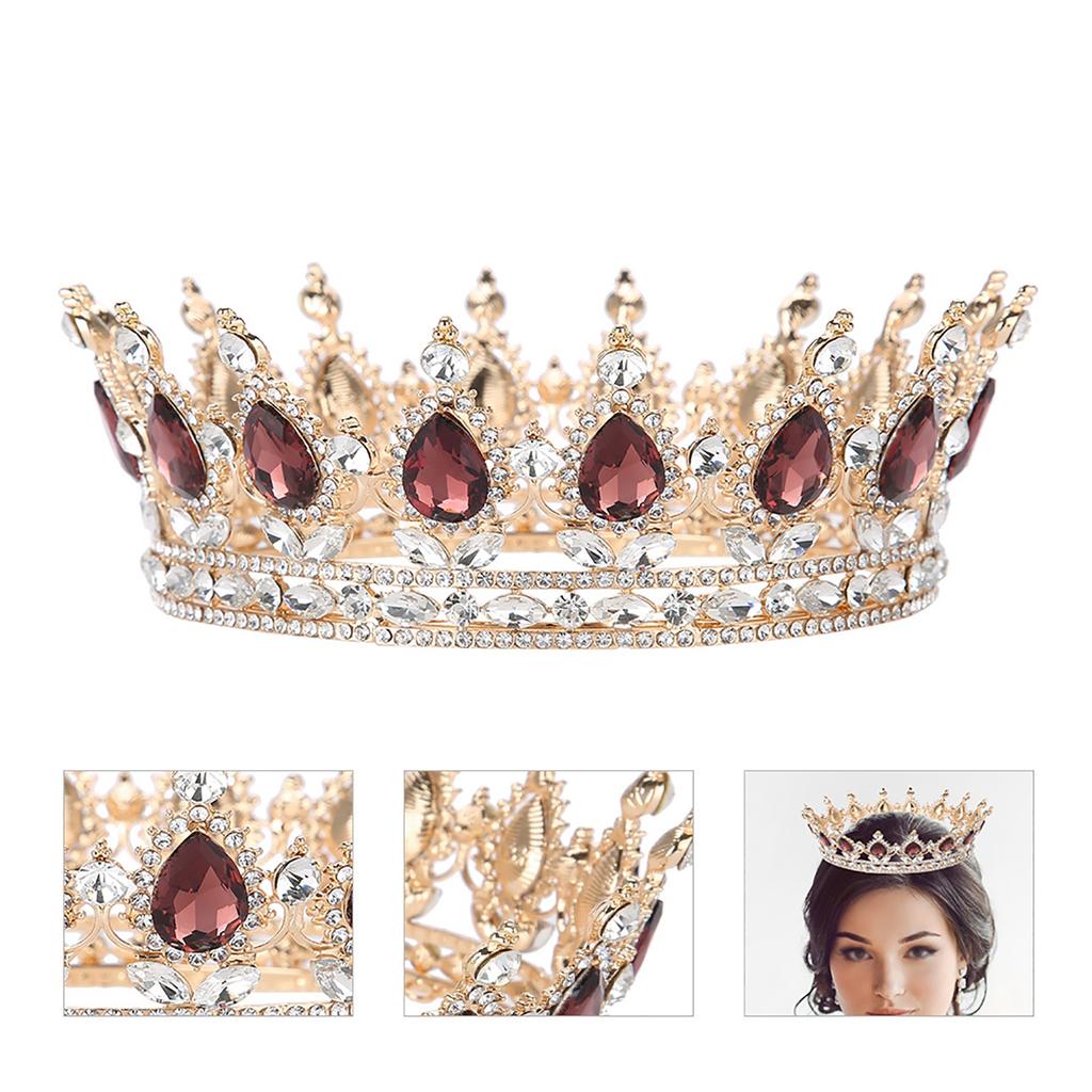 Hochzeit Haarschmuck Strass Tiara Runde Krone Handgefertigt Braut Abschlussball Schmuck