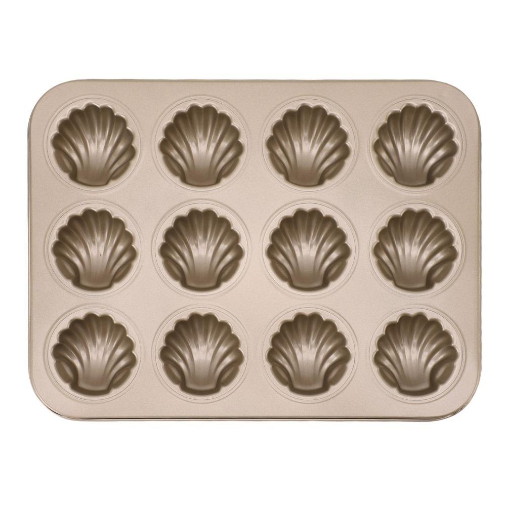 12 Cavity Baking Mold Heat Resistant Shell Shaped Mold Madeleine Mold Cake Pan Oven Baking