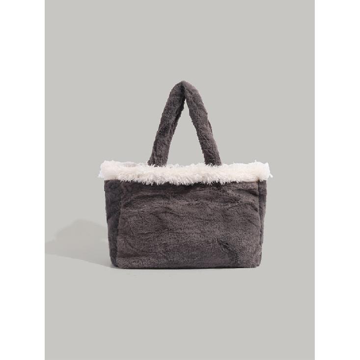 2024 New Women's Bag Fluffy Tote Bag Large Capacity Mommy Bag Fashion Handbag Commuter Shoulder Bag Trendy
