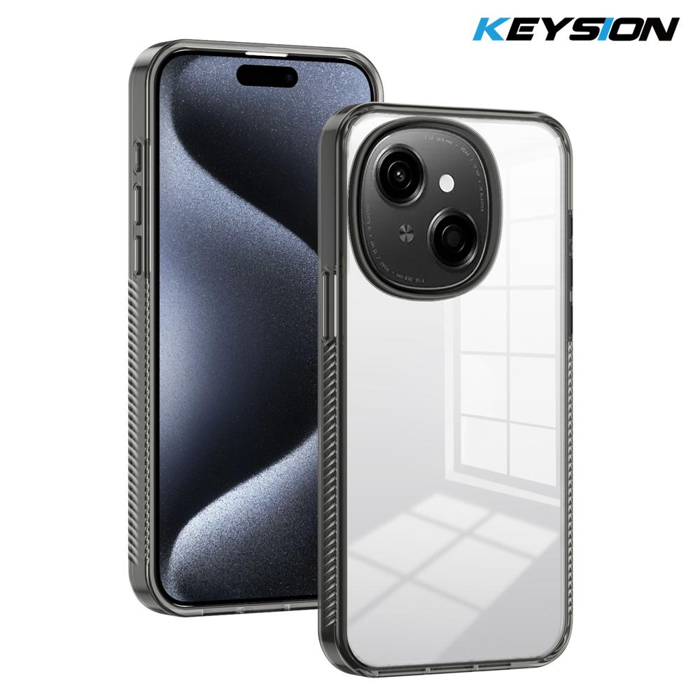 

KEYSION Прозрачный чехол для TECNO Spark Go 1 1S Go 2025 ТПУ+ПК Противоскользящий HD Прозрачный Ударопрочный Чехол для телефона для Tecno Pop 9 4G for Spark Go 1 чёрный