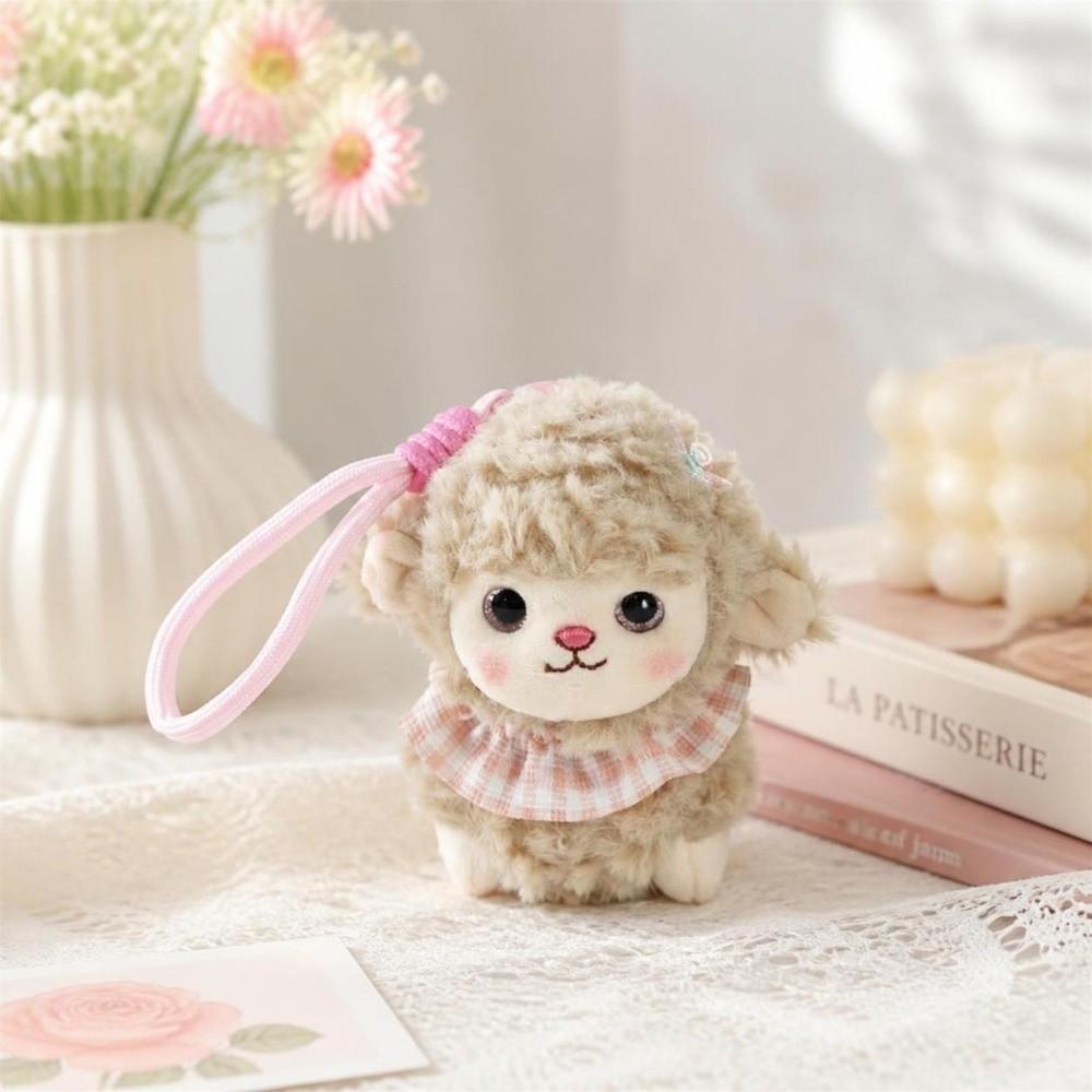 Lamb New Year Sheep Plush Keychain Ornaments Fluffy Lamb Pendant Sheep Plush Doll Bedroom Decor