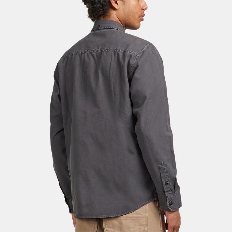 Carhartt WIP Bolton Shirt Solid Color Button Down Collar Long Sleeve Shirt Men Shirts Graphite I030238-87-GD