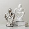 Minimalist couple statue Heart to Heart Couple Ornament Resin character sculptures Light luxury wedding gift home room decor