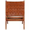 VidaXL Chaise Relaxation Cuir Véritable Bandes Marron Pliable Salle de Séjour 246365