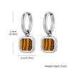Stylish Men's Huggie Hoop Earrings,Trendy Natrual Stone Stainless Steel Square Ear Drop,Luxury Birthday Party Anniversary Gift