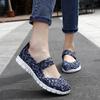Summer Mary Janes Women Sandals Beach Lazy Shoes White Blue Casual Weave Soft Slip On Walking Color Sandals Large Size