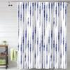 Striped Fabric Bathroom Shower Curtain-Modern Simple Polyester Waterproof Blue Grey Abstract Line Pattern With Hook