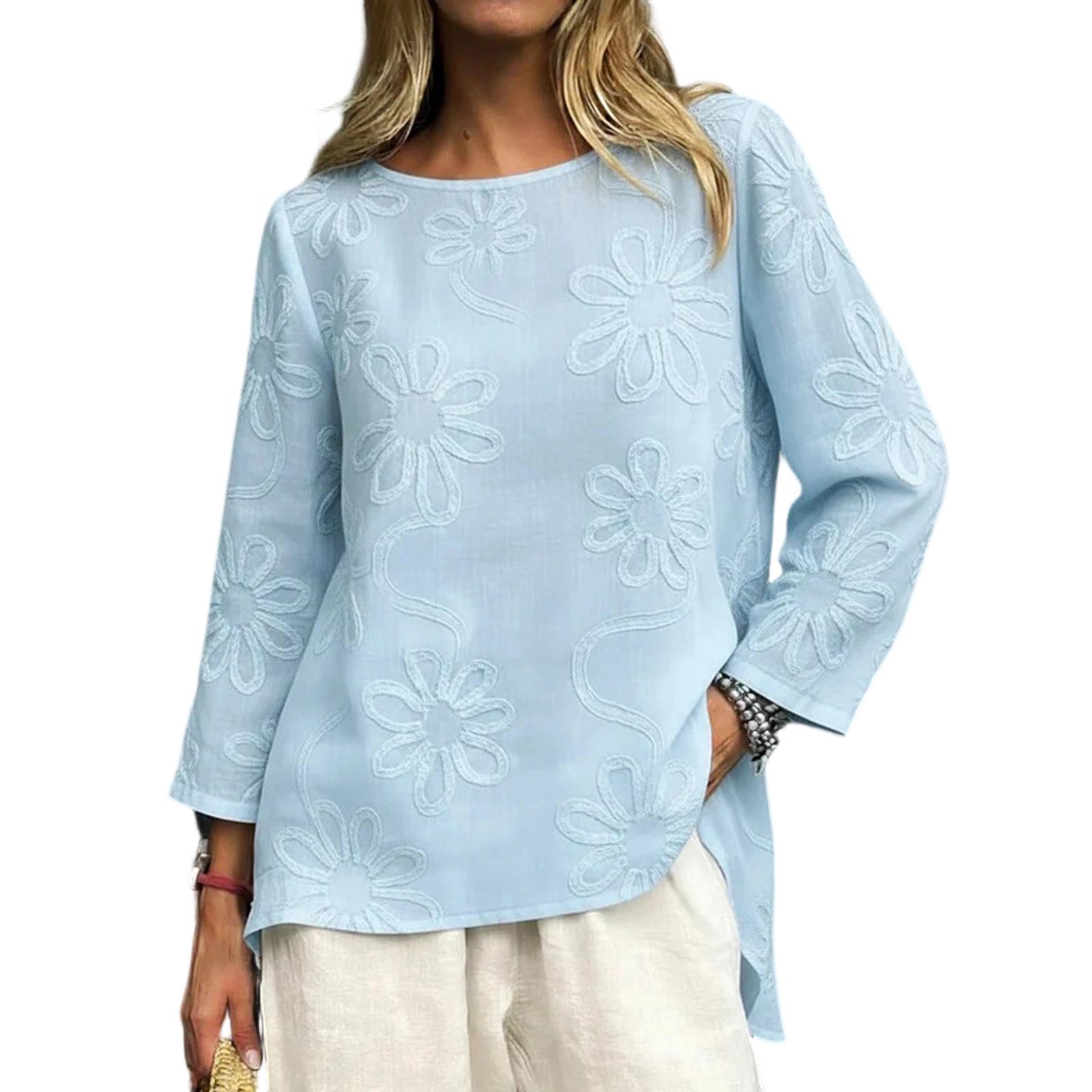 Женская модная многоцветная жаккардовая блузка свободного кроя с длинным рукавом XXL розовый