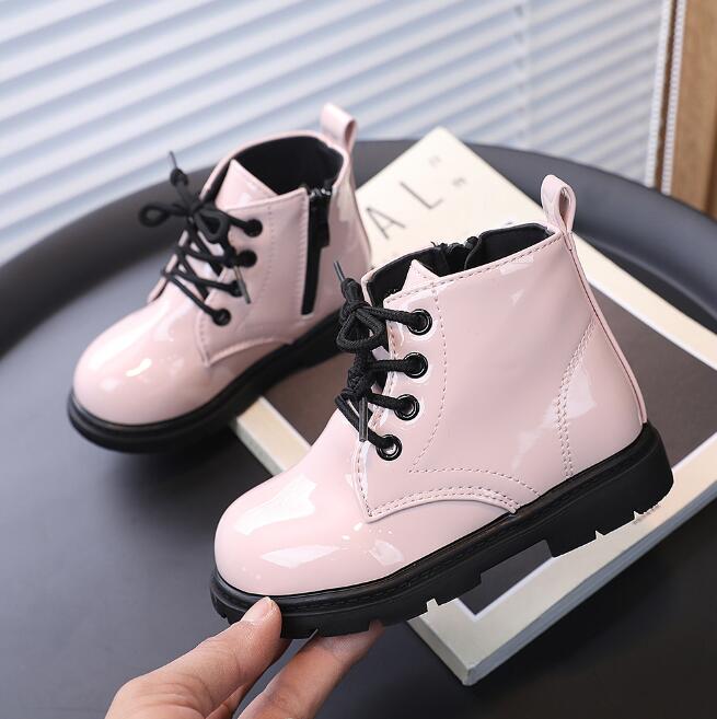 

Children Casual Shoes Autumn Winter Boots Boys Shoes Leather Soft Antislip Girls Boots Sport Running Shoes 21 розовый