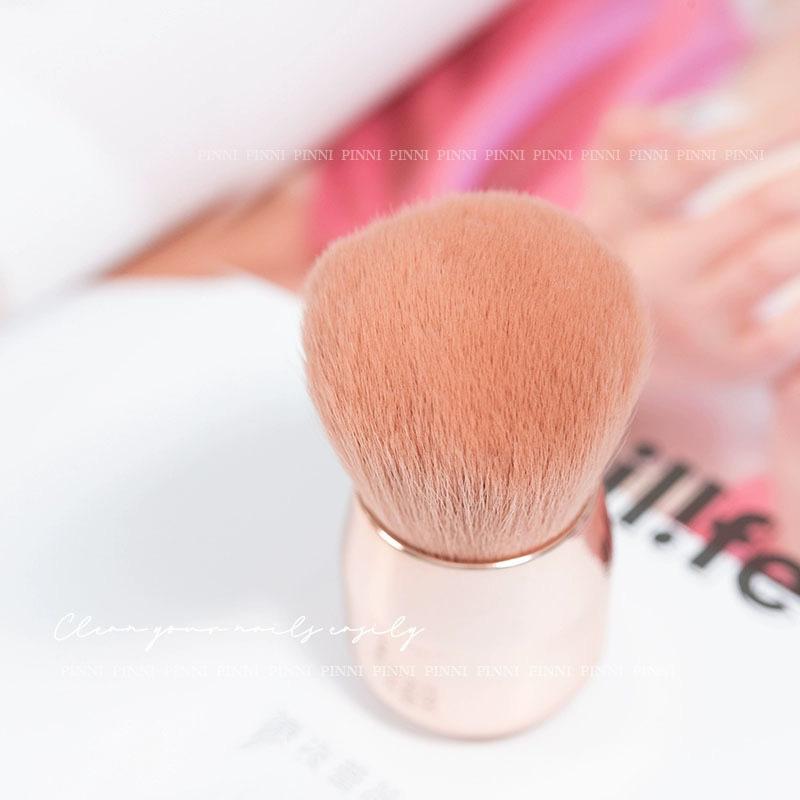 Portable Single Makeup Brush, Synthetic Fiber Powder Brush, Fluffy Loose Powder Blush Brush for Daily Makeup, PS Plastic Handle with Polybag Packing