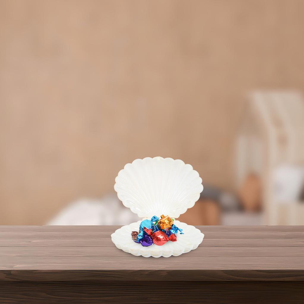10Pcs Shell Candy Box Iridescent Plastic Favor Containers Wedding Bridal Shower Beach Party Treat Containers Shell Jewelry Box